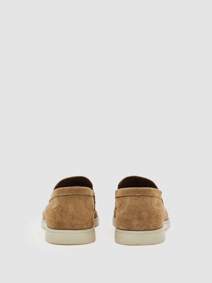 Suede Slip-On Loafers in Stone | Reiss Men Signature