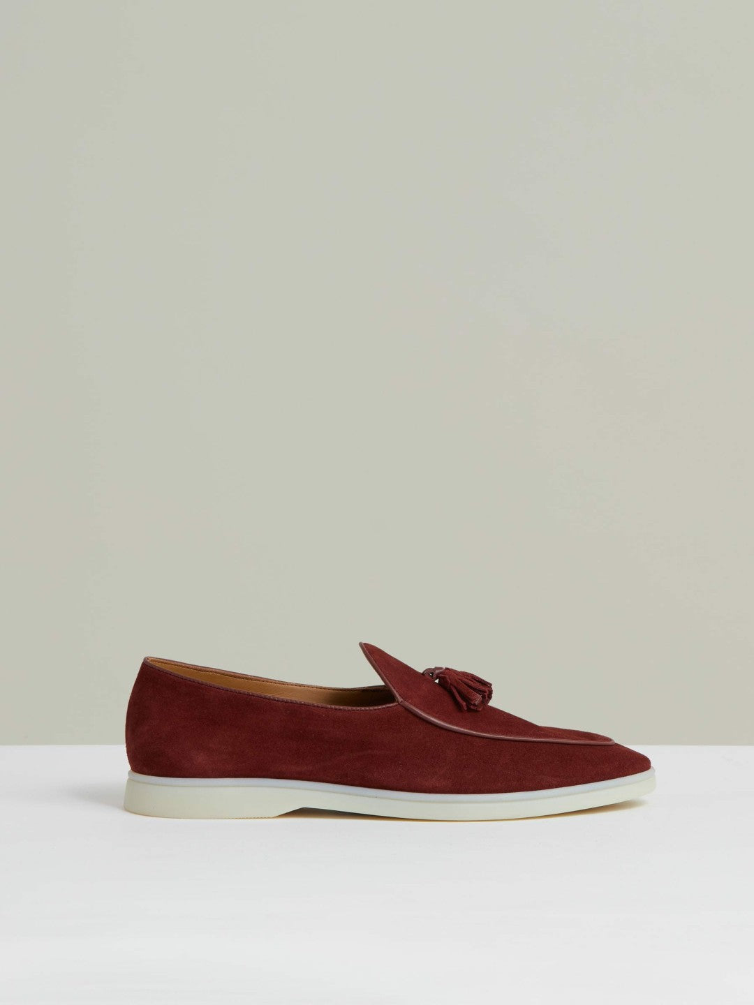 Suede Tassel Loafers in Maroon Red | Reiss Men Premium