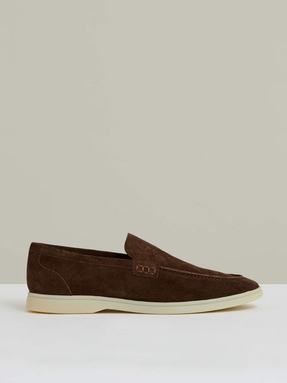 Suede Slip-On Loafers in Chocolate Brown | Reiss Men Recommended