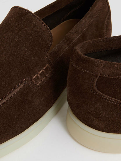 Suede Slip-On Loafers in Chocolate Brown | Reiss Men Recommended