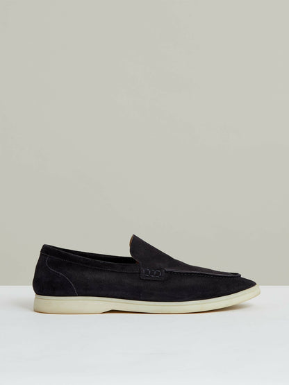 Suede Slip-On Loafers in Navy | Reiss Men Premium