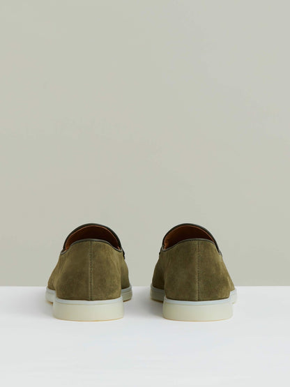 Suede Tassel Loafers in Moss Green | Reiss Men Trending