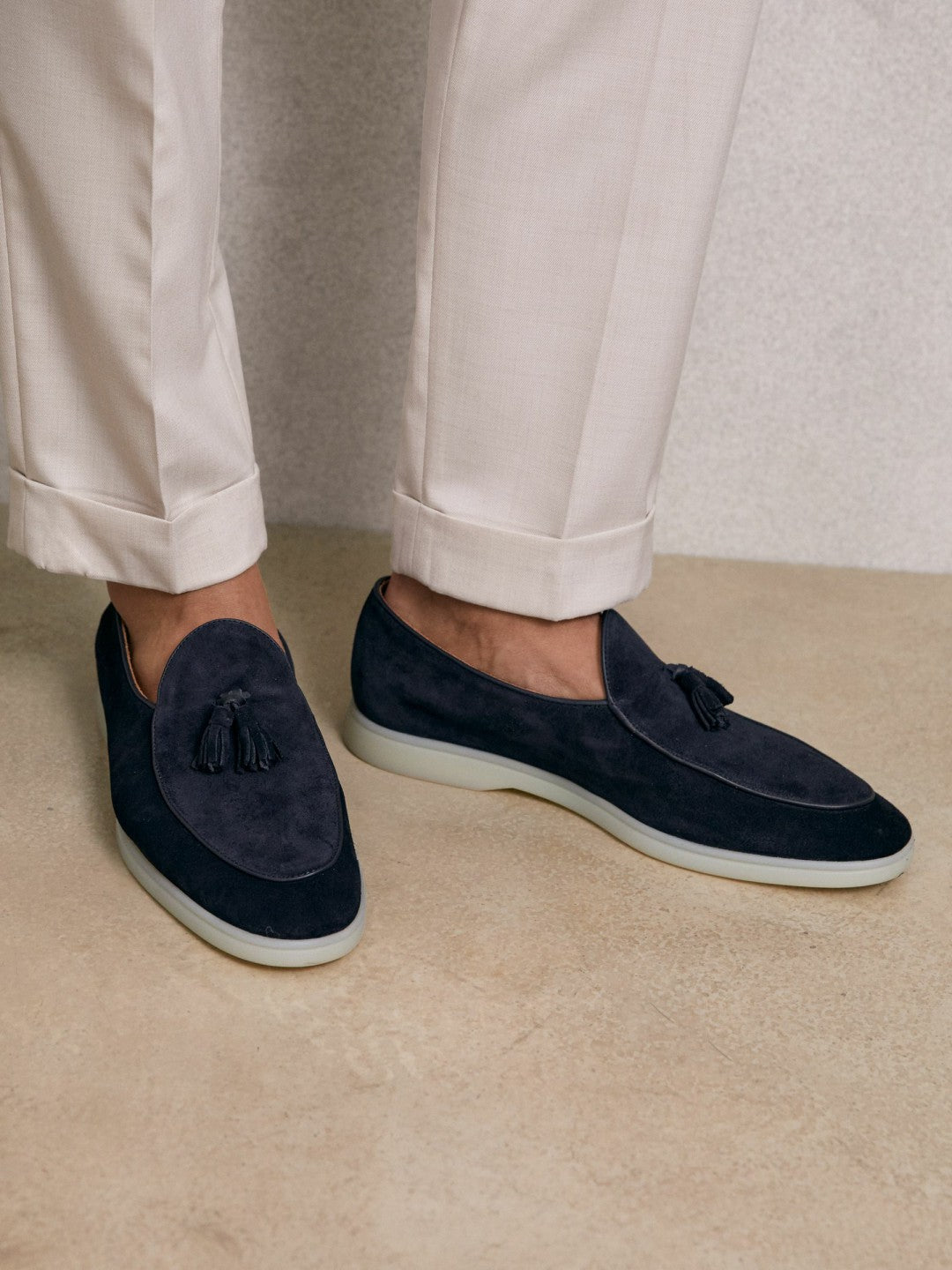 Suede Tassel Loafers in Navy | Reiss Men Signature