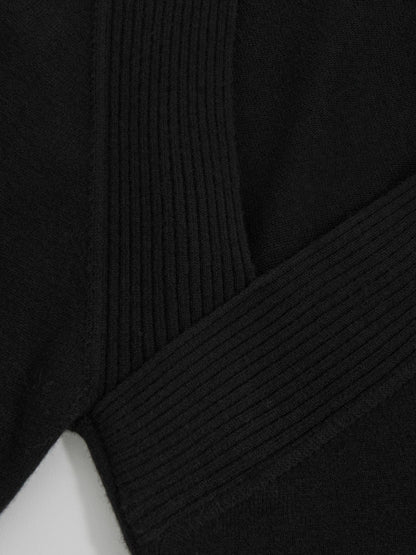 Wool-Blend Asymmetric Knit Top in Black | Reiss Women Signature