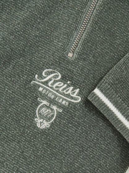 13-14 yrs Chenille Tipped Motor Cars Polo Shirt in Dark Sage Green/White | Reiss Children & Baby Recommended