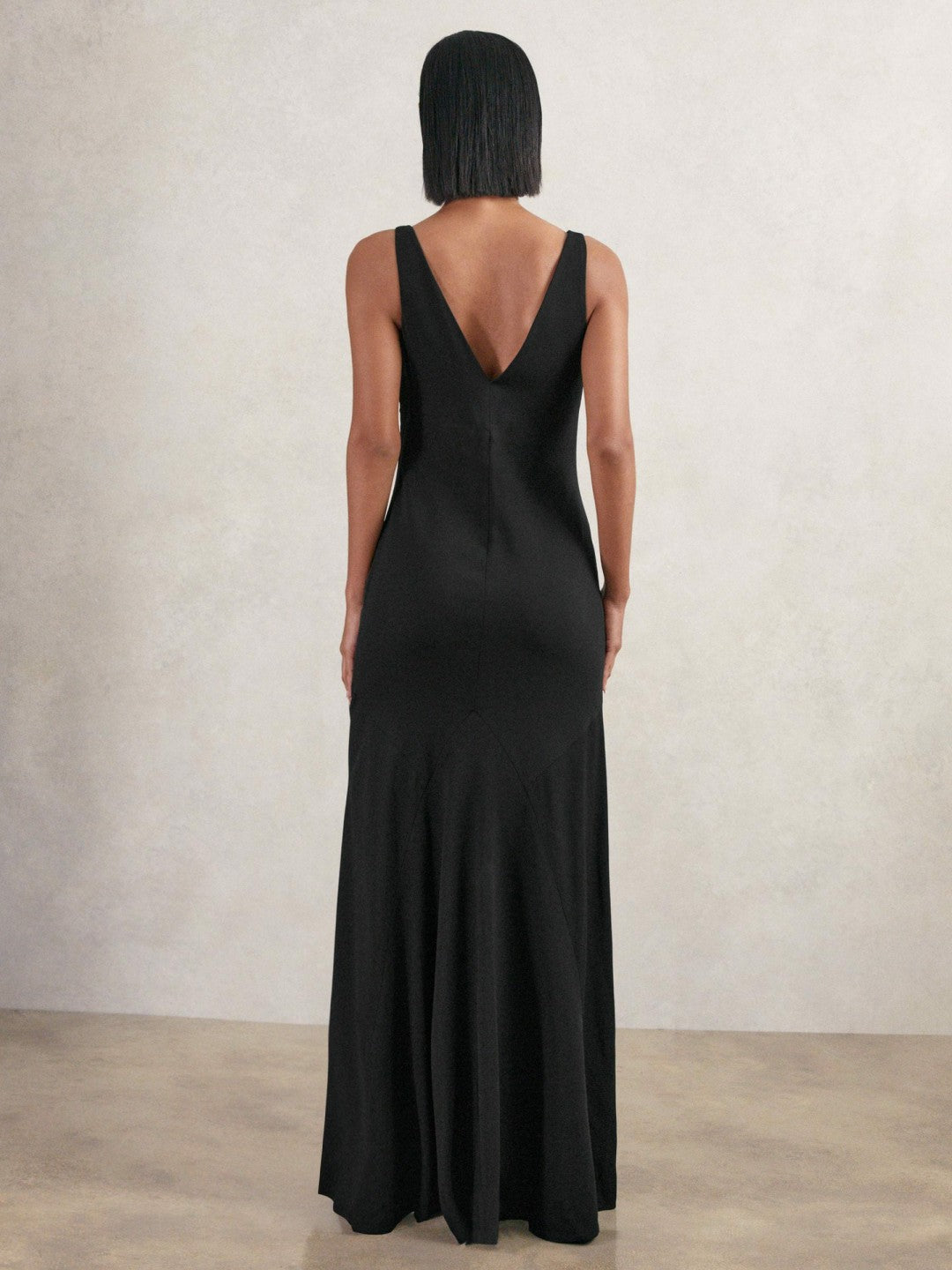 Cowl-Neck Sleeveless Maxi Dress in Black | Reiss Women Featured
