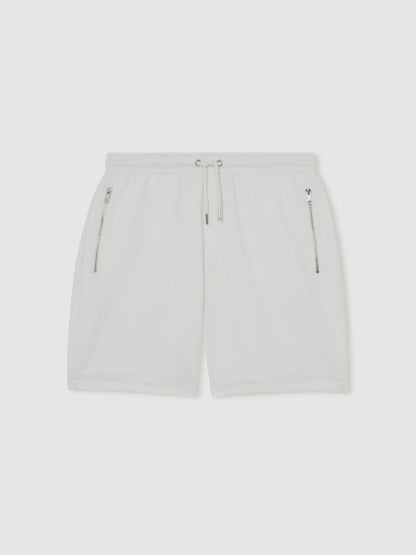 Textured Drawstring Shorts in White | Reiss Men Popular