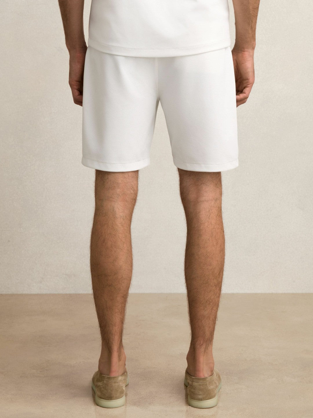 Textured Drawstring Shorts in White | Reiss Men Popular