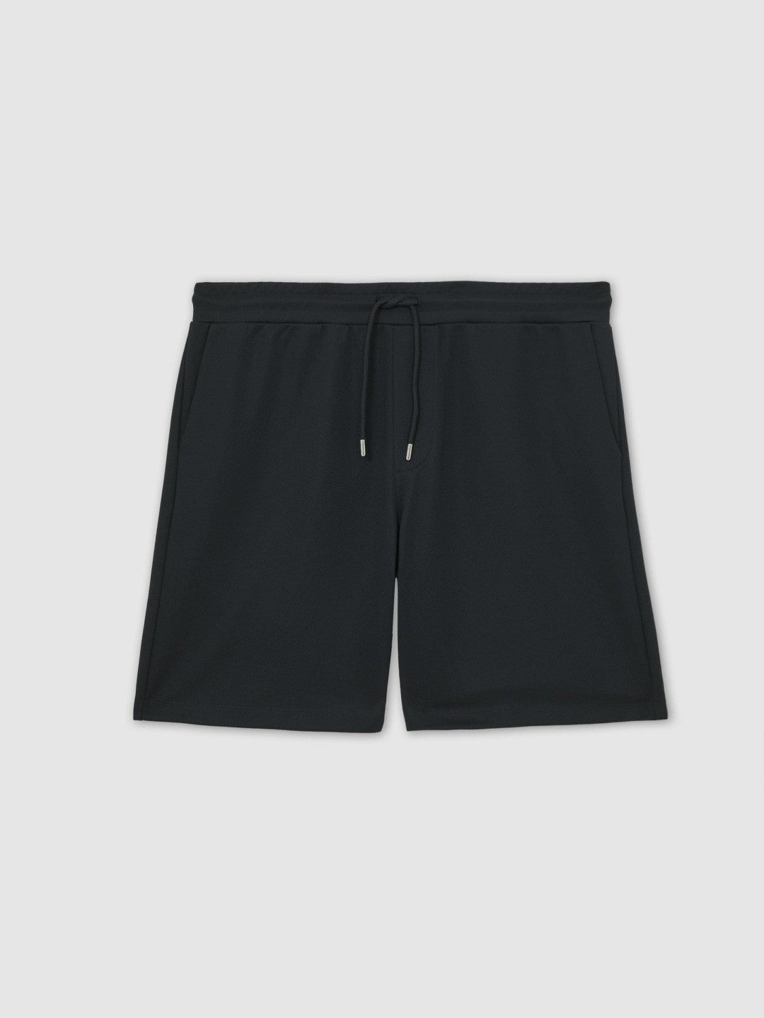 Textured Drawstring Shorts in Navy | Reiss Men Featured