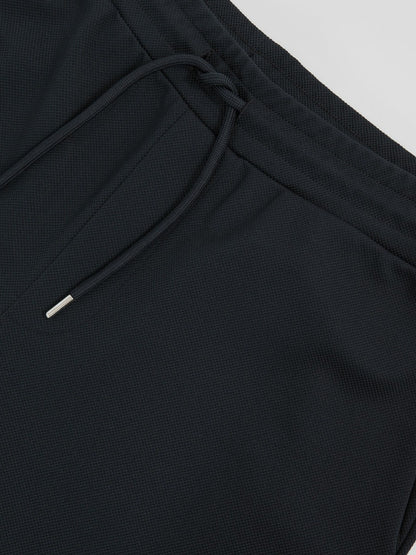Textured Drawstring Shorts in Navy | Reiss Men Featured