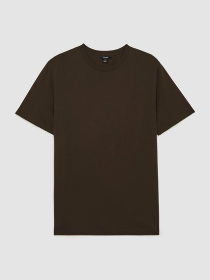Cotton Crew Neck T-Shirt in Coco Brown | Reiss Men Featured