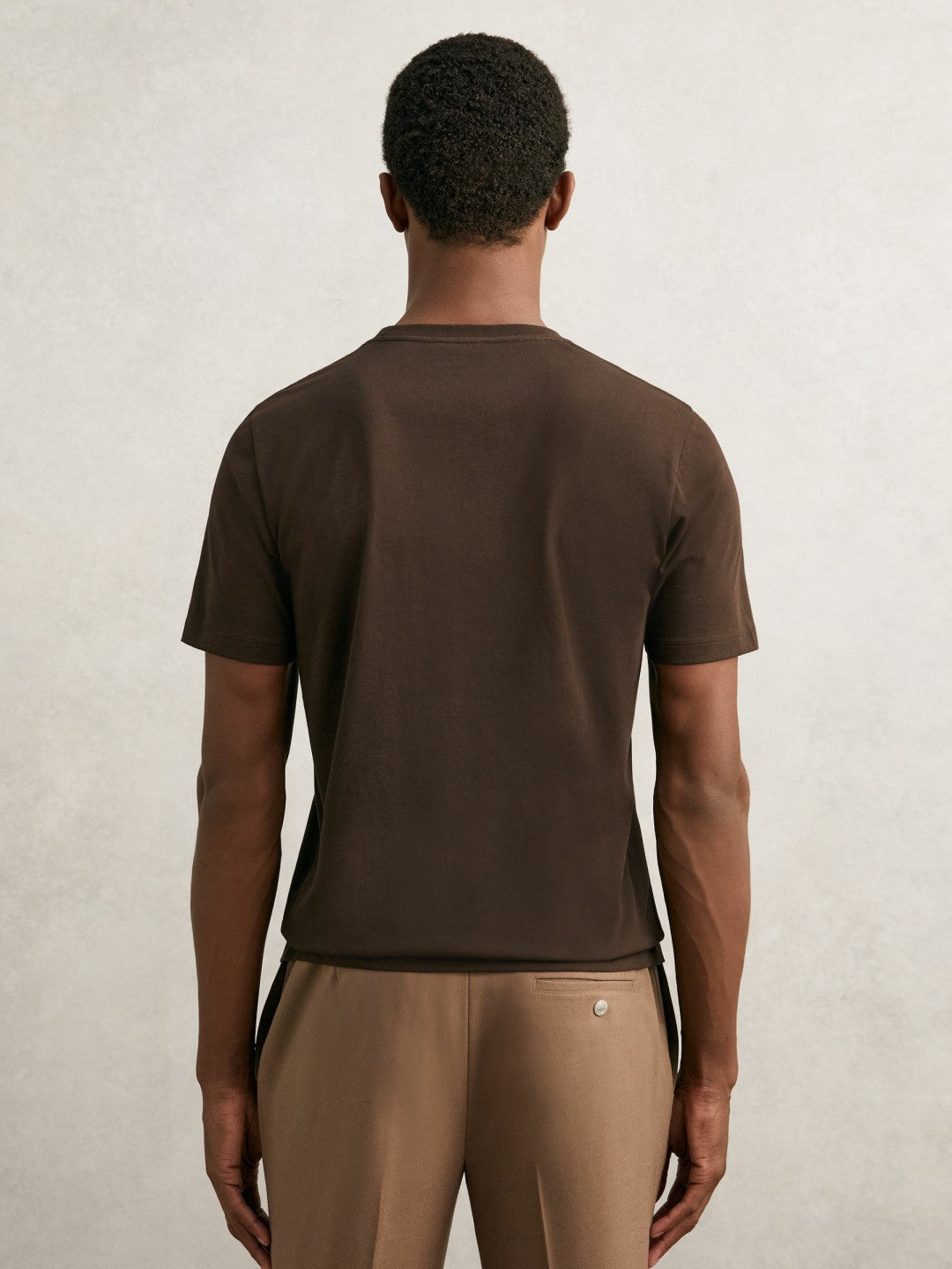 Cotton Crew Neck T-Shirt in Coco Brown | Reiss Men Featured