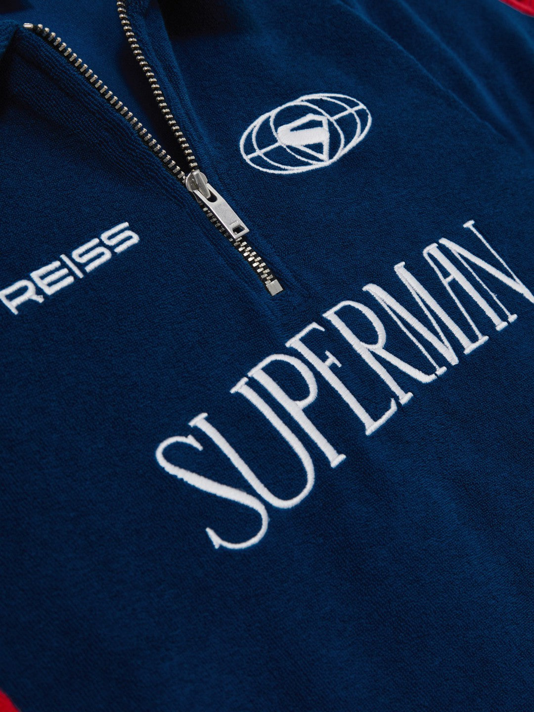 13-14 yrs Superman Towelling Polo Shirt in Blue/Red | Reiss Children & Baby Popular