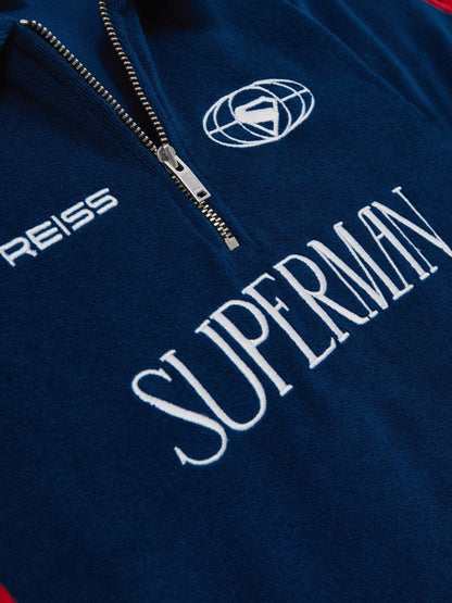 13-14 yrs Superman Towelling Polo Shirt in Blue/Red | Reiss Children & Baby Popular