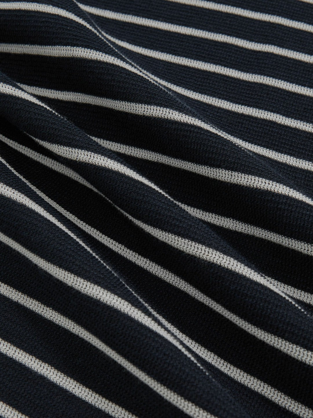 Cotton Textured Stripe T-Shirt in White/Navy | Reiss Men New