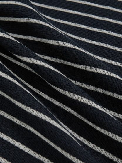 Cotton Textured Stripe T-Shirt in White/Navy | Reiss Men New