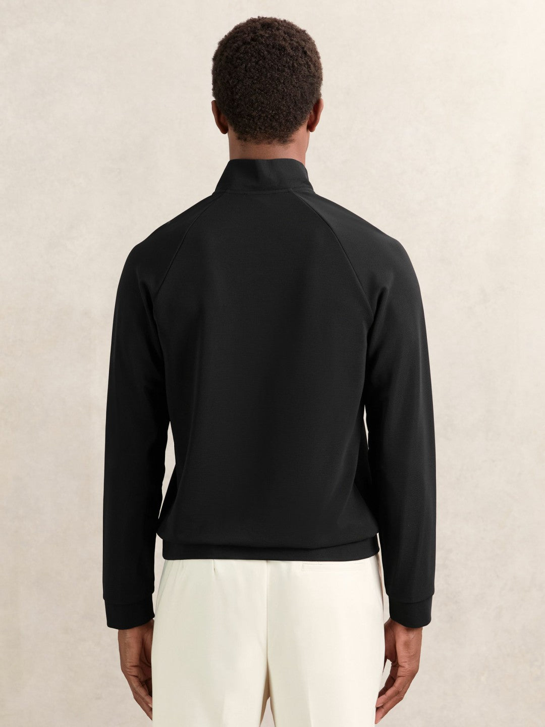 Half-Zip Funnel-Neck Sweatshirt in Black | Reiss Men Recommended