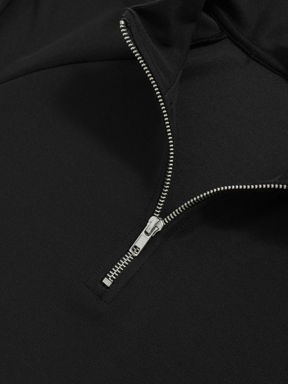Half-Zip Funnel-Neck Sweatshirt in Black | Reiss Men Recommended