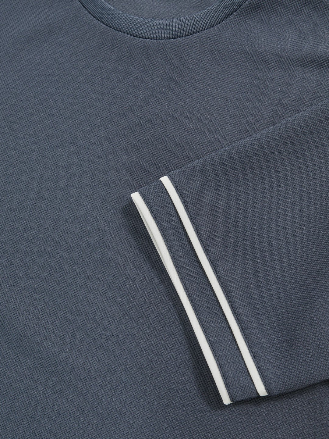Textured Crew-Neck Tipped T-Shirt in Airforce Blue | Reiss Men Popular