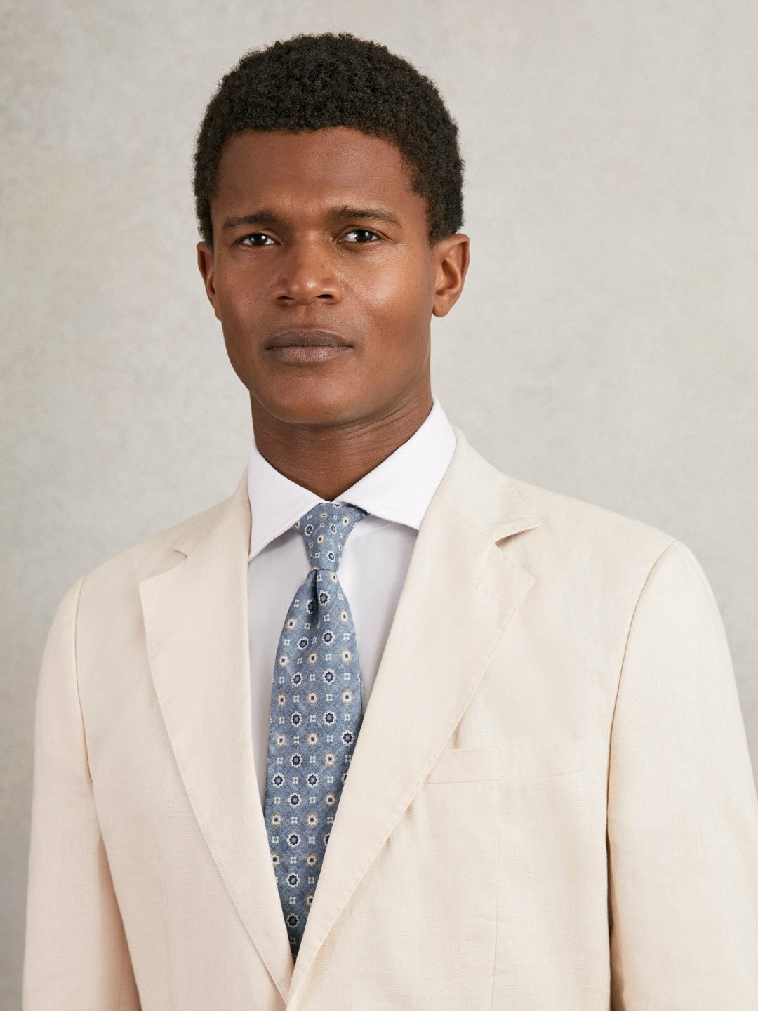 Silk Floral-Medallion Tie in Soft Blue | Reiss Men Best Seller