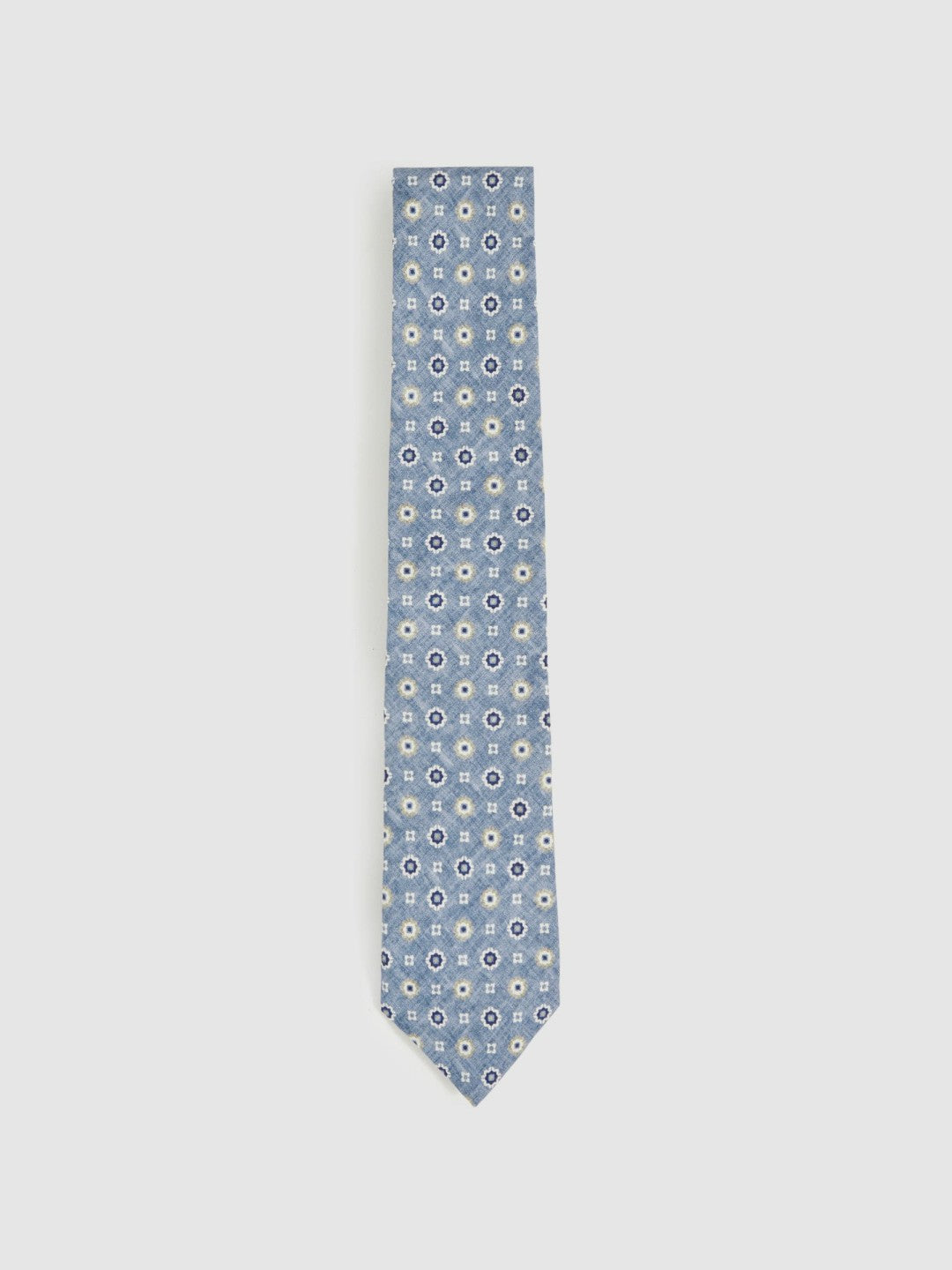 Silk Floral-Medallion Tie in Soft Blue | Reiss Men Best Seller