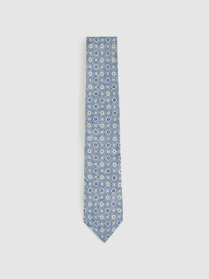 Silk Floral-Medallion Tie in Soft Blue | Reiss Men Best Seller