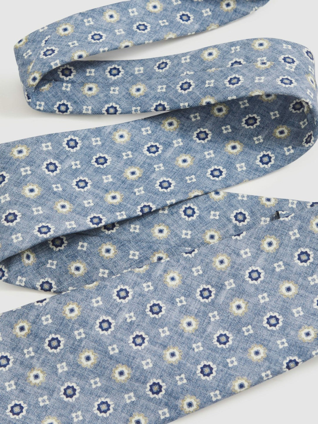 Silk Floral-Medallion Tie in Soft Blue | Reiss Men Best Seller