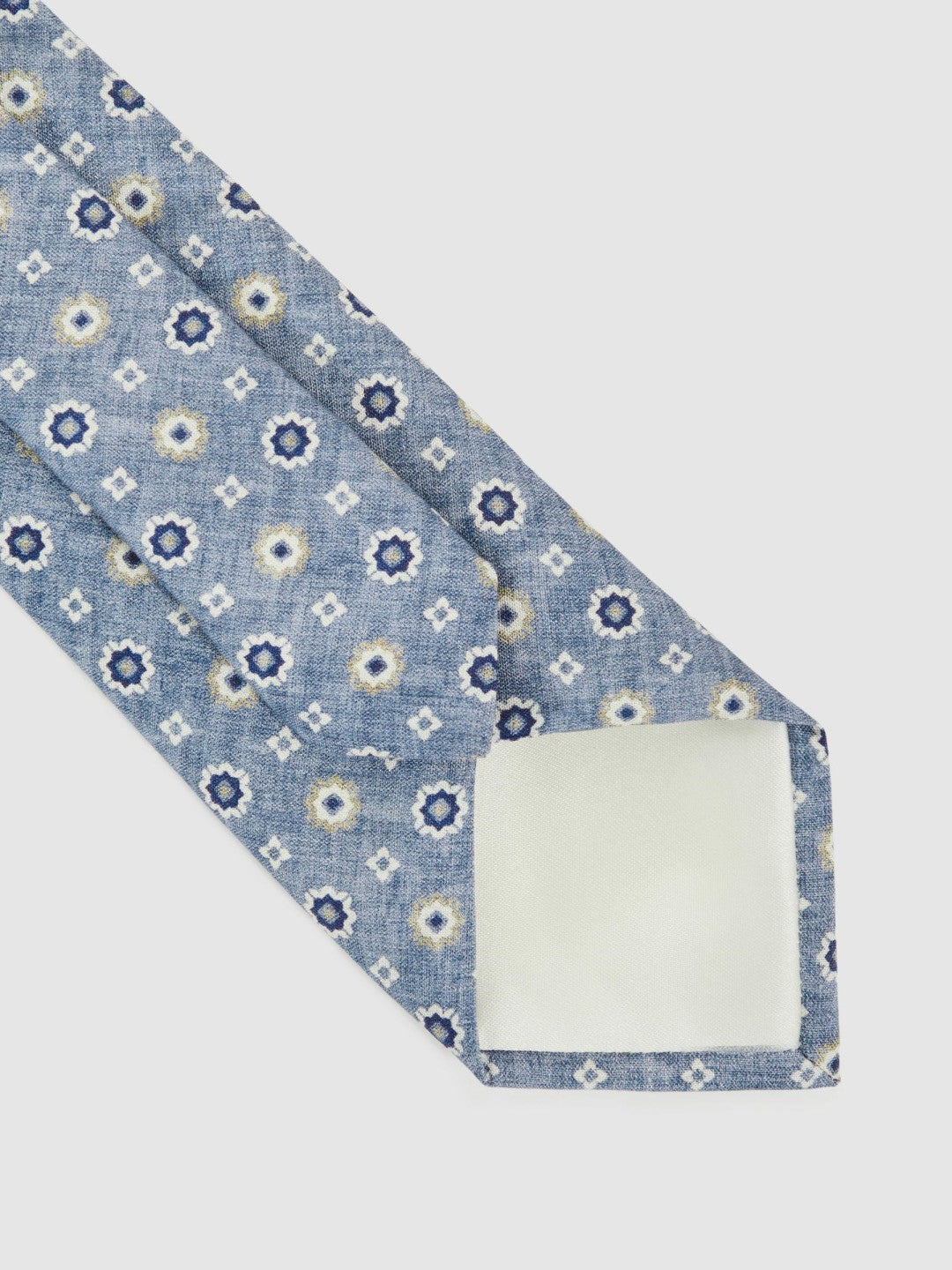 Silk Floral-Medallion Tie in Soft Blue | Reiss Men Best Seller