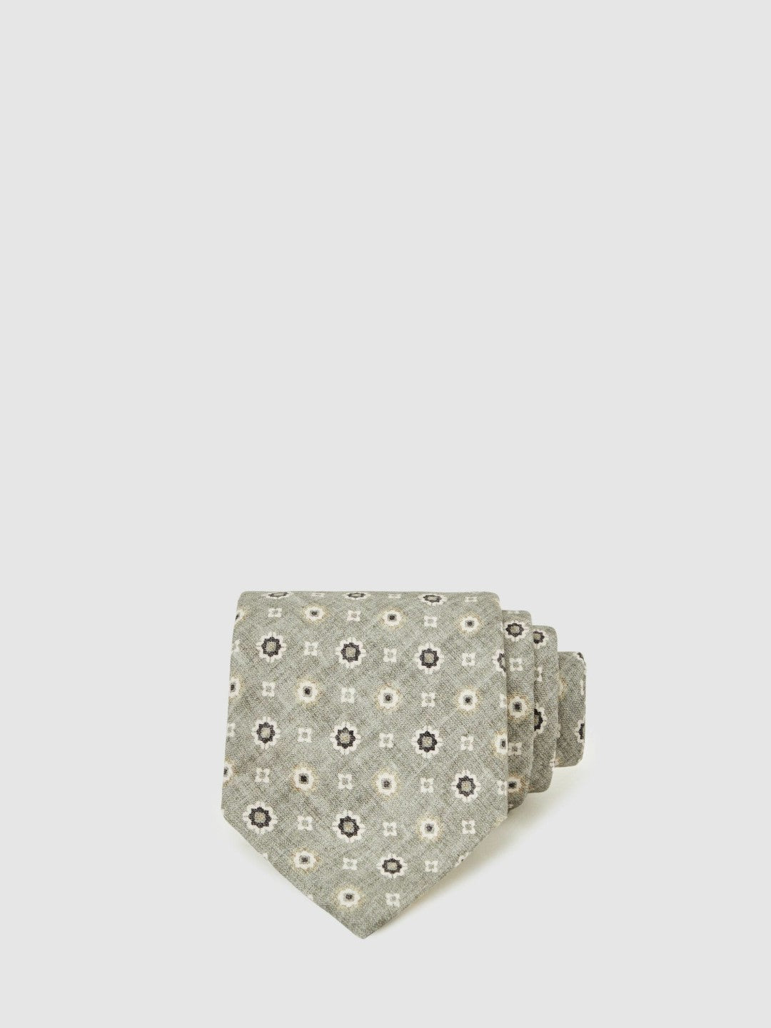 Silk Floral-Medallion Tie in Soft Sage | Reiss Men Recommended