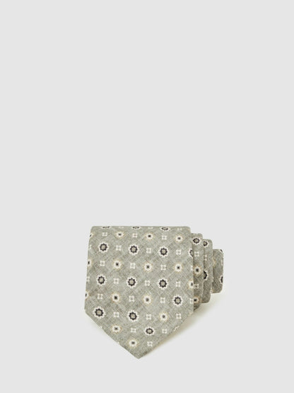 Silk Floral-Medallion Tie in Soft Sage | Reiss Men Recommended