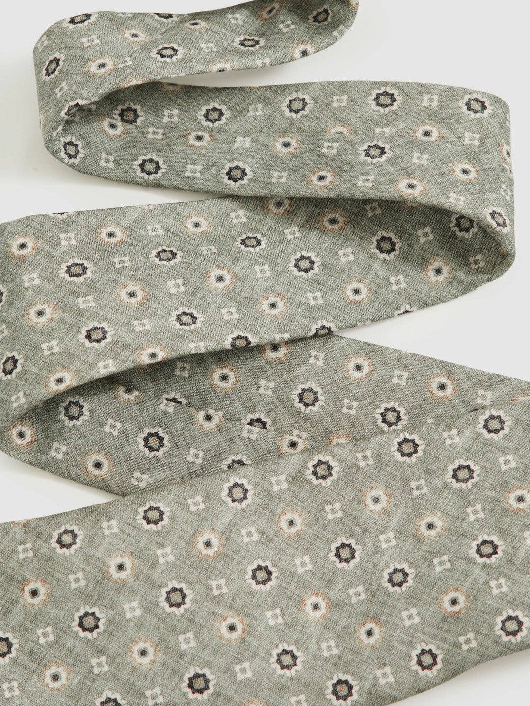 Silk Floral-Medallion Tie in Soft Sage | Reiss Men Recommended