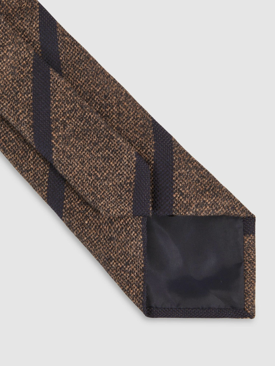 Wool-Silk Striped Tie in Chocolate Brown | Reiss Men Best Seller