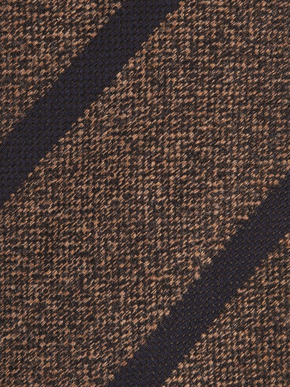 Wool-Silk Striped Tie in Chocolate Brown | Reiss Men Best Seller