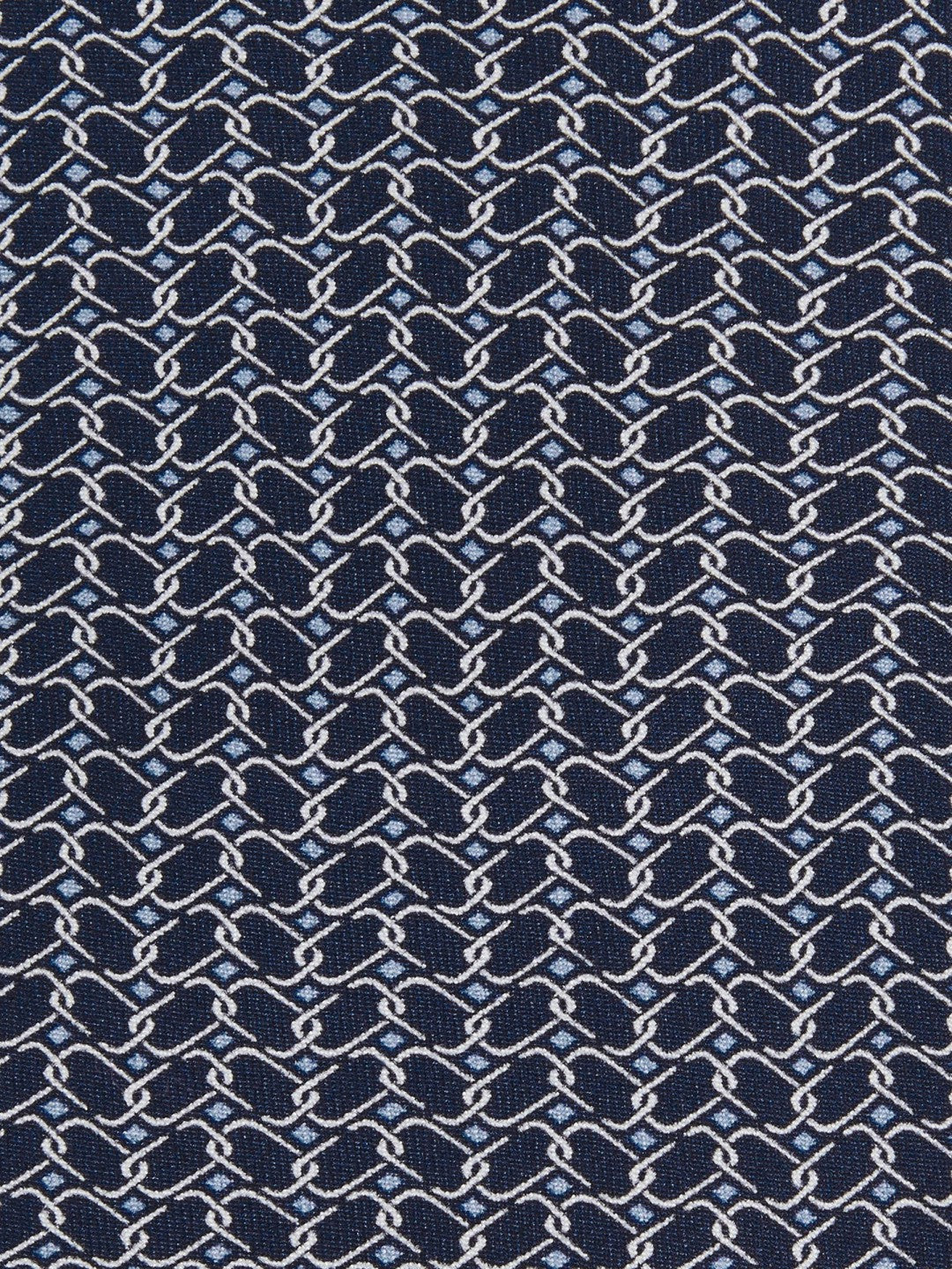 Silk Geometric-Chain Print Tie in Navy | Reiss Men Featured
