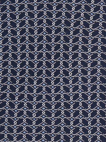Silk Geometric-Chain Print Tie in Navy | Reiss Men Featured