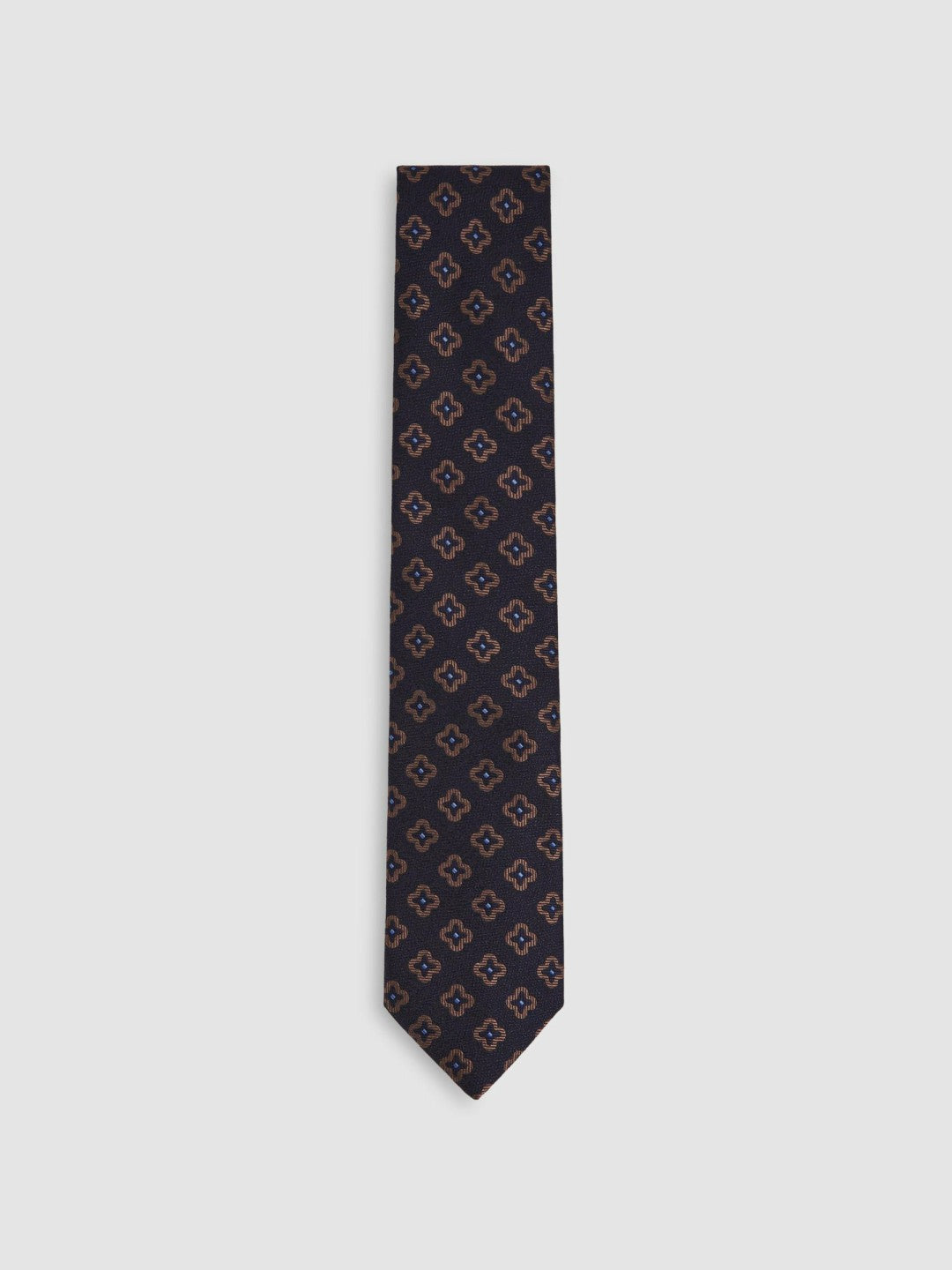 Silk-Wool Floral-Medallion Tie in Navy | Reiss Men Best Seller