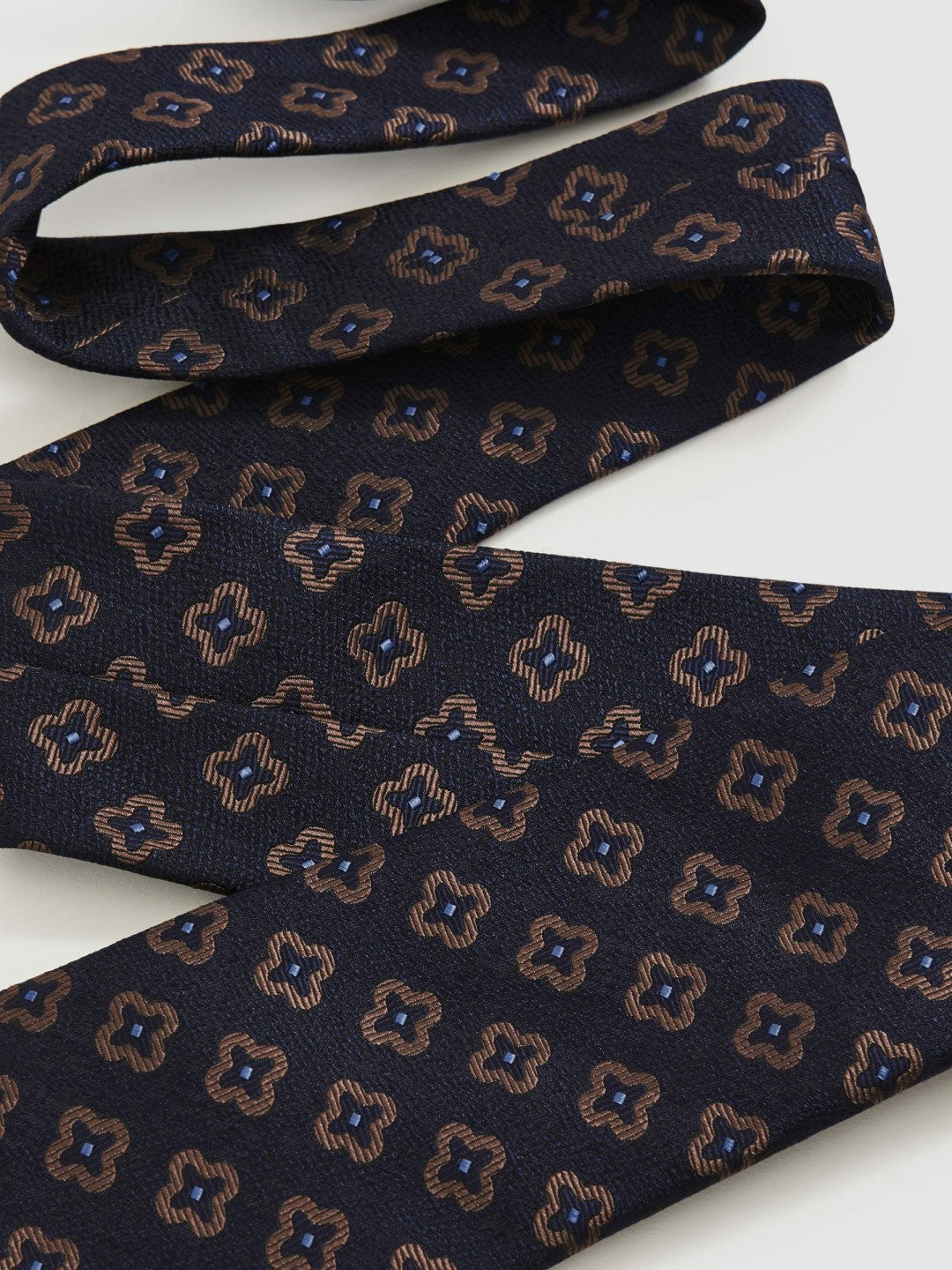 Silk-Wool Floral-Medallion Tie in Navy | Reiss Men Best Seller