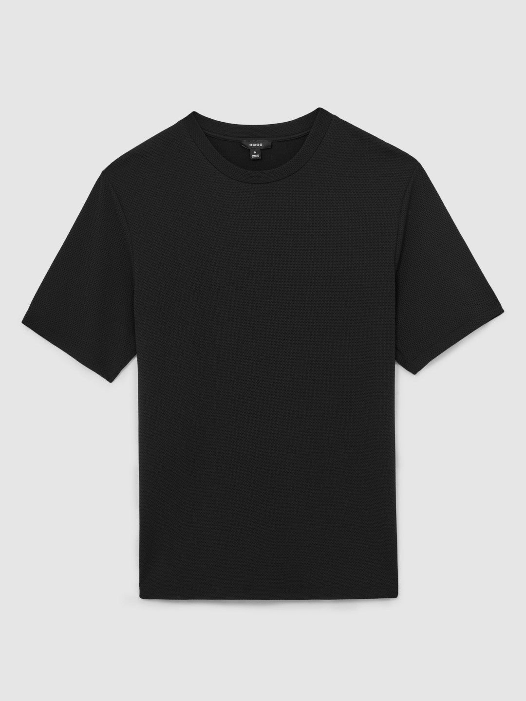 Textured Crew-Neck T-Shirt in Black | Reiss Men Featured