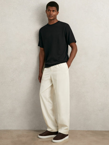 Textured Crew-Neck T-Shirt in Black | Reiss Men Featured