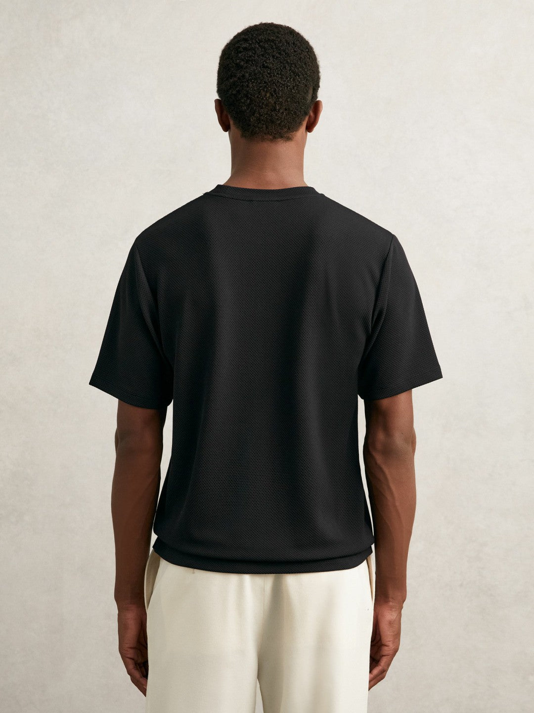 Textured Crew-Neck T-Shirt in Black | Reiss Men Featured