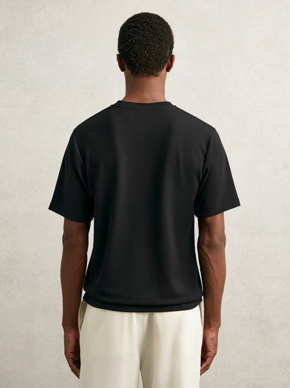 Textured Crew-Neck T-Shirt in Black | Reiss Men Featured