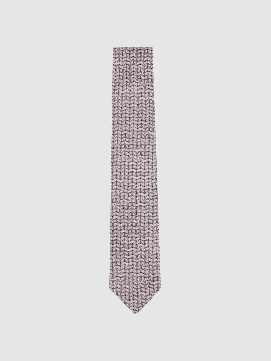 Silk Geometric-Chain Print Tie in Soft Pink | Reiss Men Popular