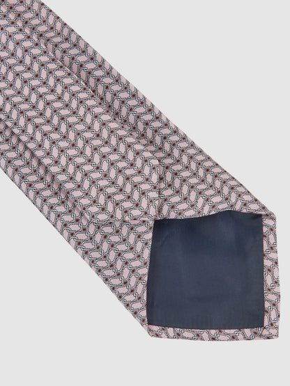 Silk Geometric-Chain Print Tie in Soft Pink | Reiss Men Popular