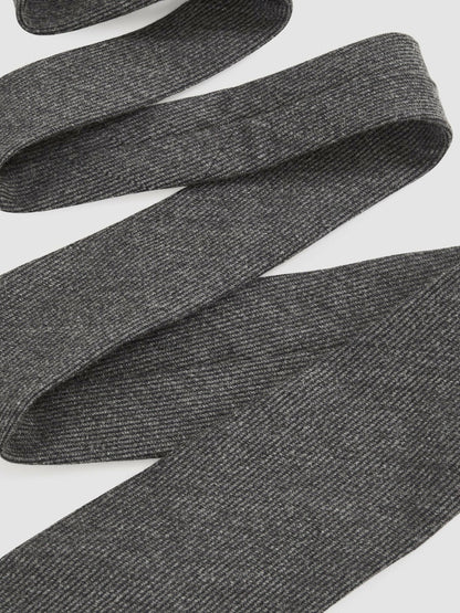Wool-Silk Textured Tie in Charcoal | Reiss Men Signature