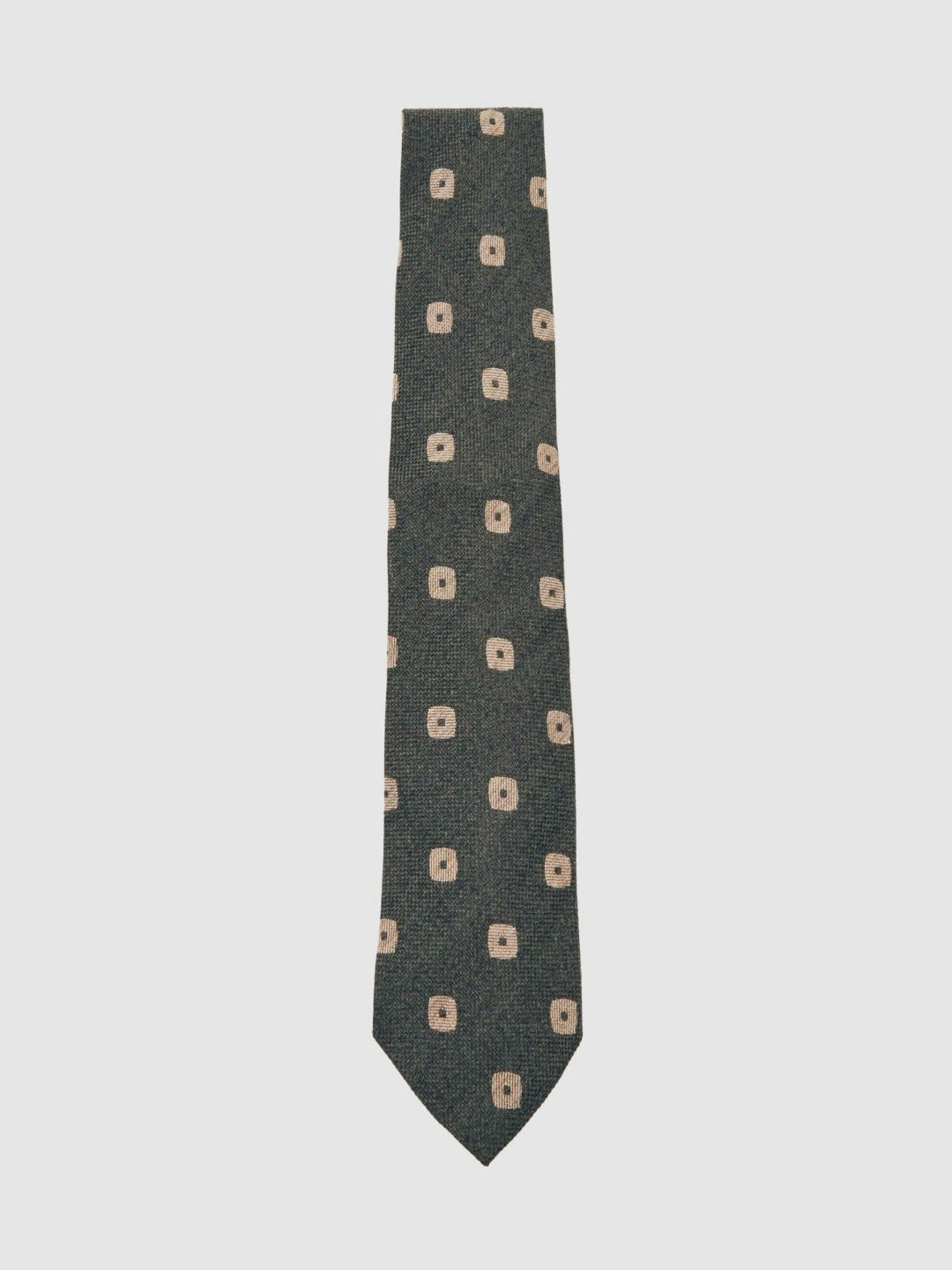 Silk-Wool Square-Medallion Tie in Forest Green | Reiss Men Trending