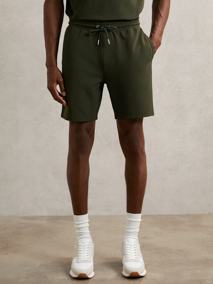 Textured Drawstring Shorts in Green | Reiss Men Trending