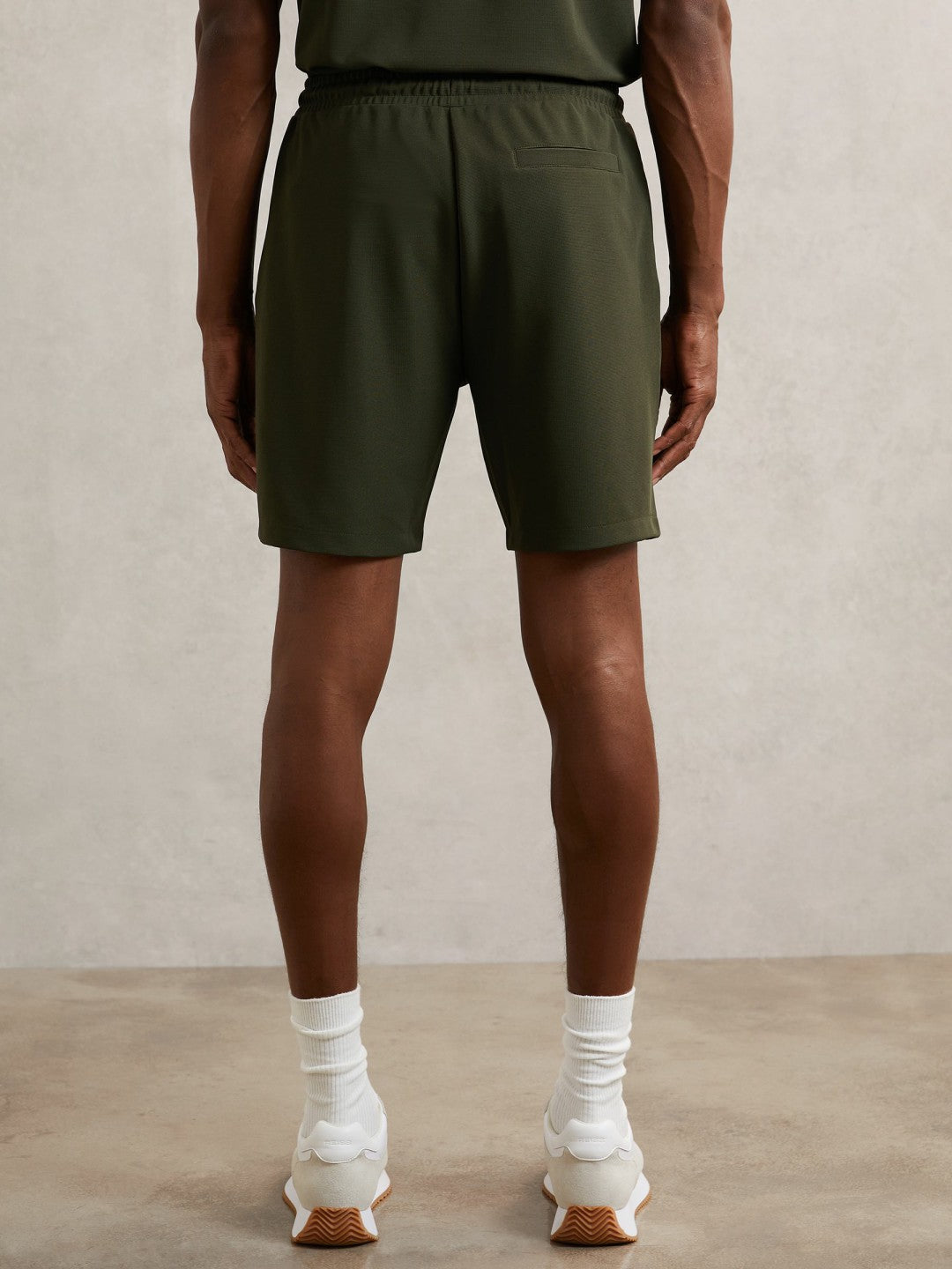 Textured Drawstring Shorts in Green | Reiss Men Trending