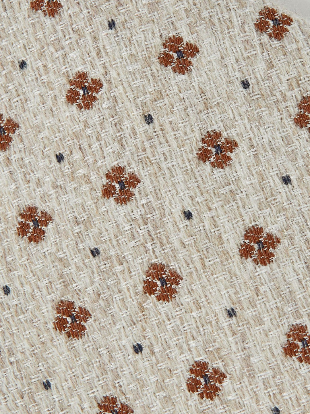Wool-Silk Floral-Medallion Tie in Oatmeal Melange | Reiss Men Premium