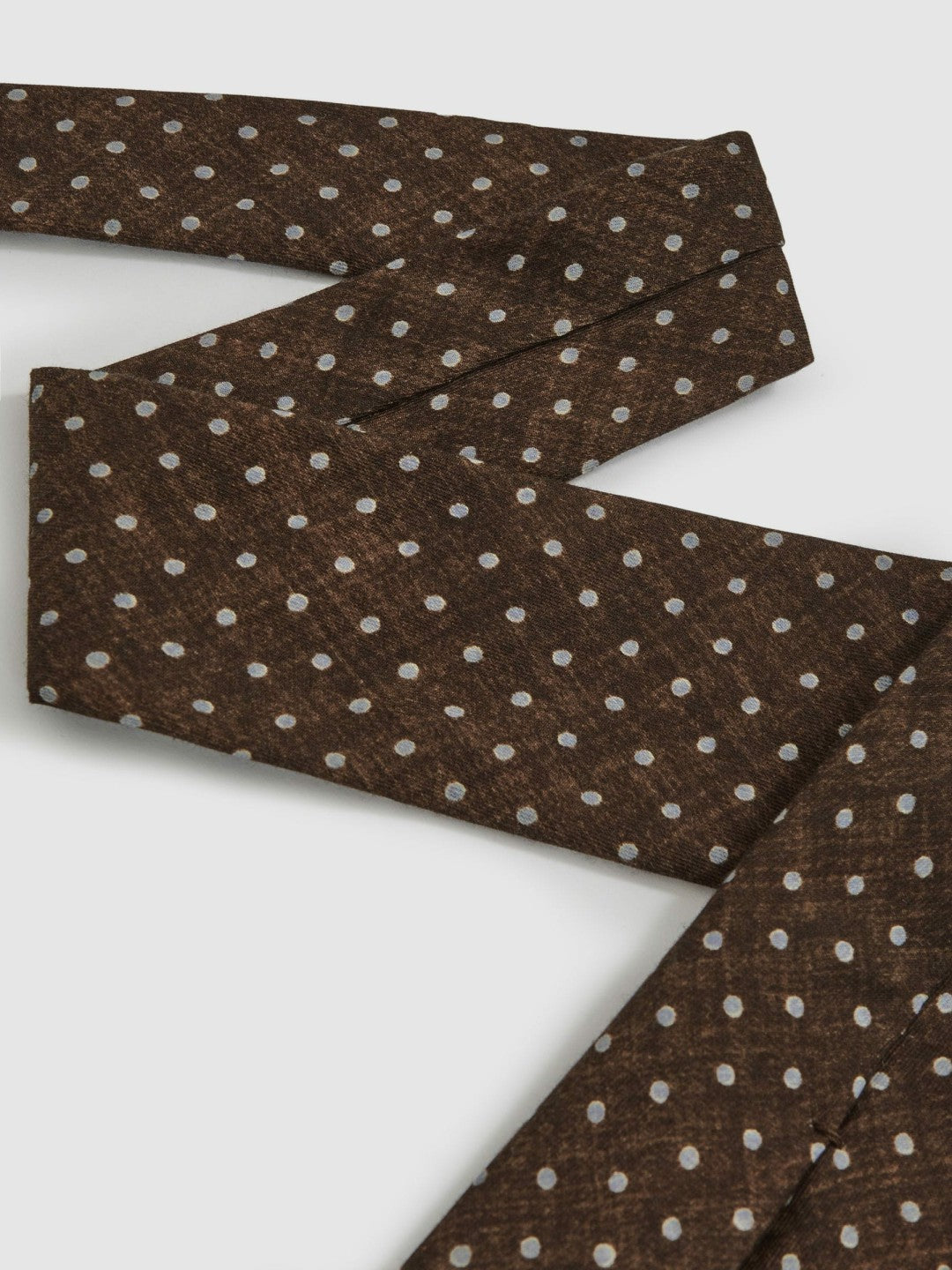 Wool-Cotton Polka-Dot Tie in Chocolate Brown | Reiss Men Featured