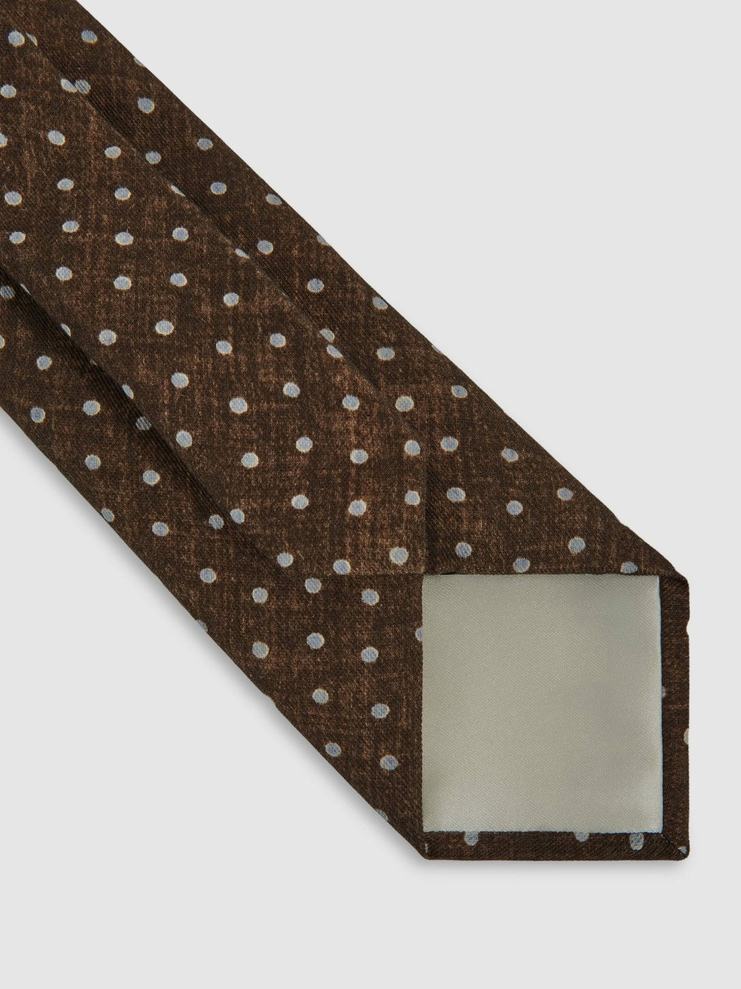 Wool-Cotton Polka-Dot Tie in Chocolate Brown | Reiss Men Featured